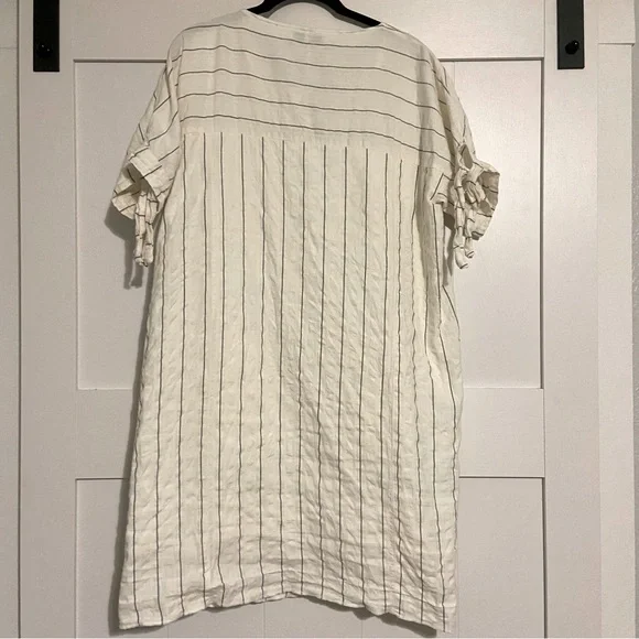 Madewell // Tie-Sleeve Cotton Dress in Stripe - Picture 3 of 4